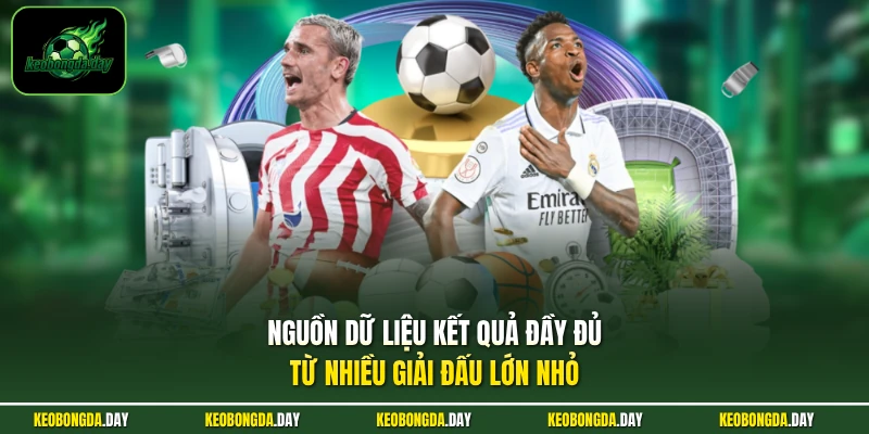 Nguồn dữ liệu kết quả đầy đủ từ nhiều giải đấu lớn nhỏ